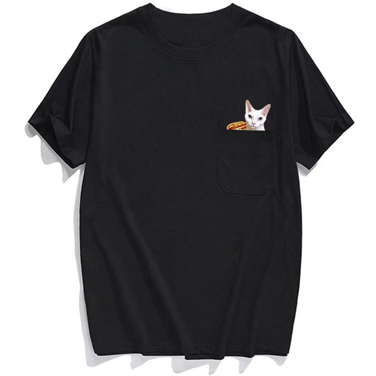 Devon Rex With Hot Dog Pocket T-shirt