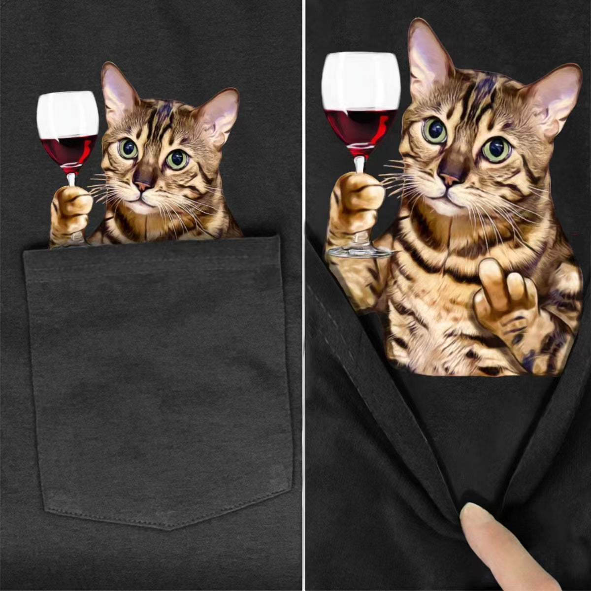 Kim The Bengal Red Wine Pocket T-shirt
