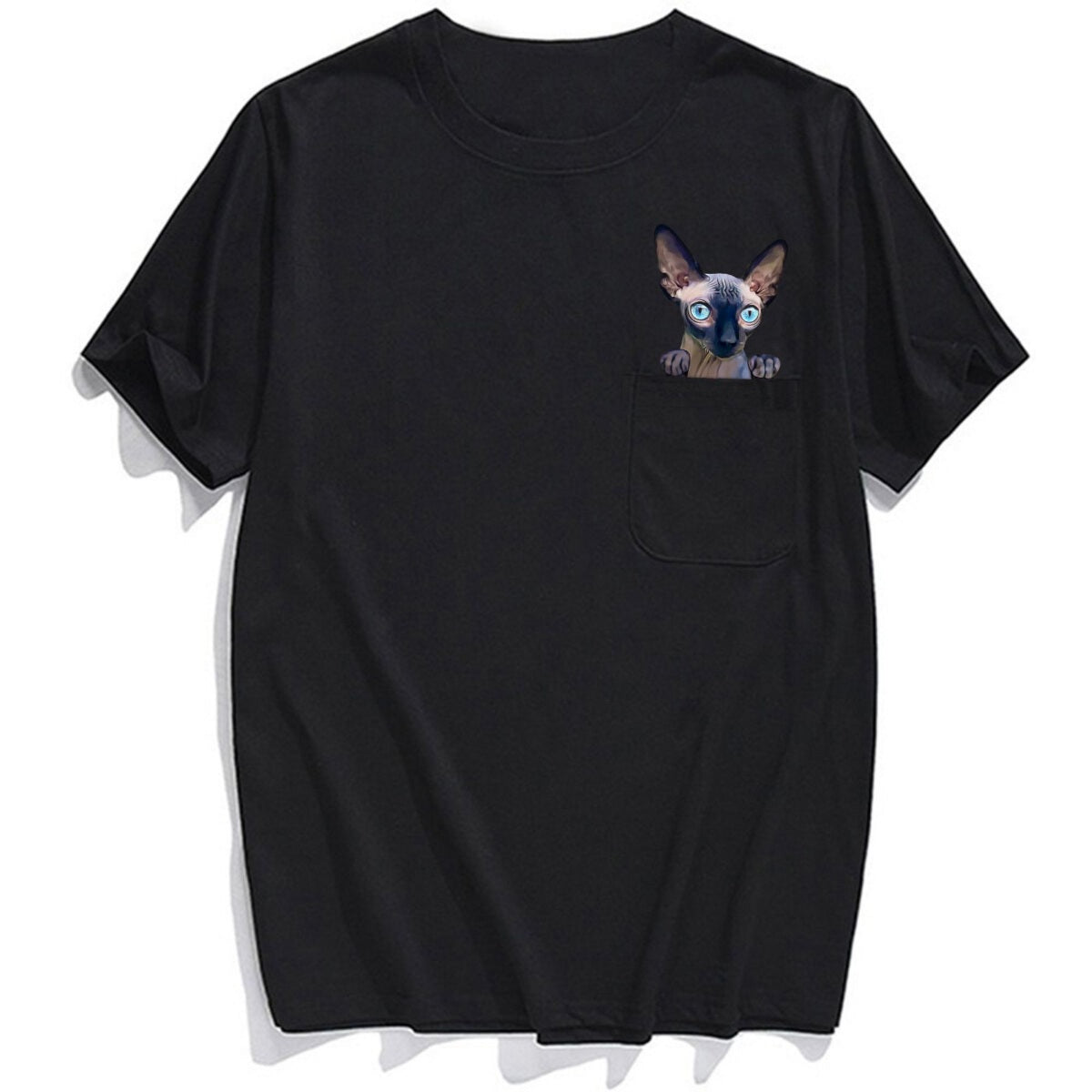 The Peeking Sphynx Cat Pocket T-shirt