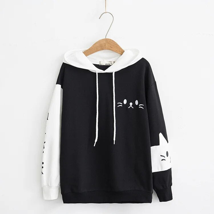 Cat On Sleeve Hoodies