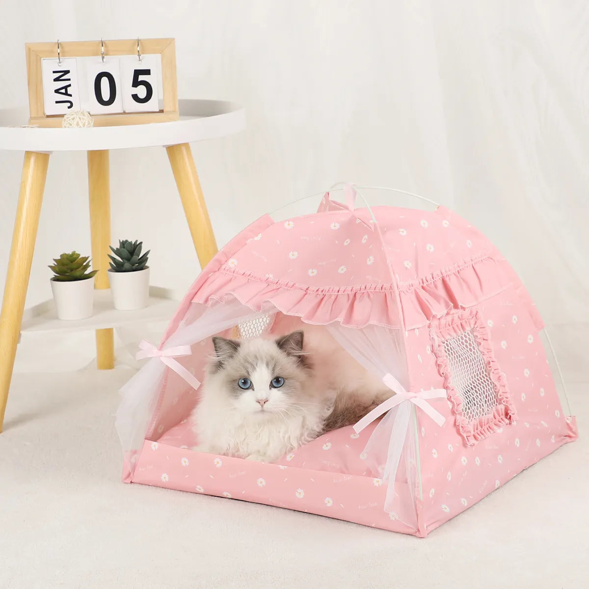 MUYG Cat Tent Bed – Portable Indoor/Outdoor Pet House With Removable Cushion | Foldable Cat Cave For Kittens & Small Pets