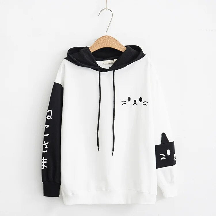 Cat On Sleeve Hoodies