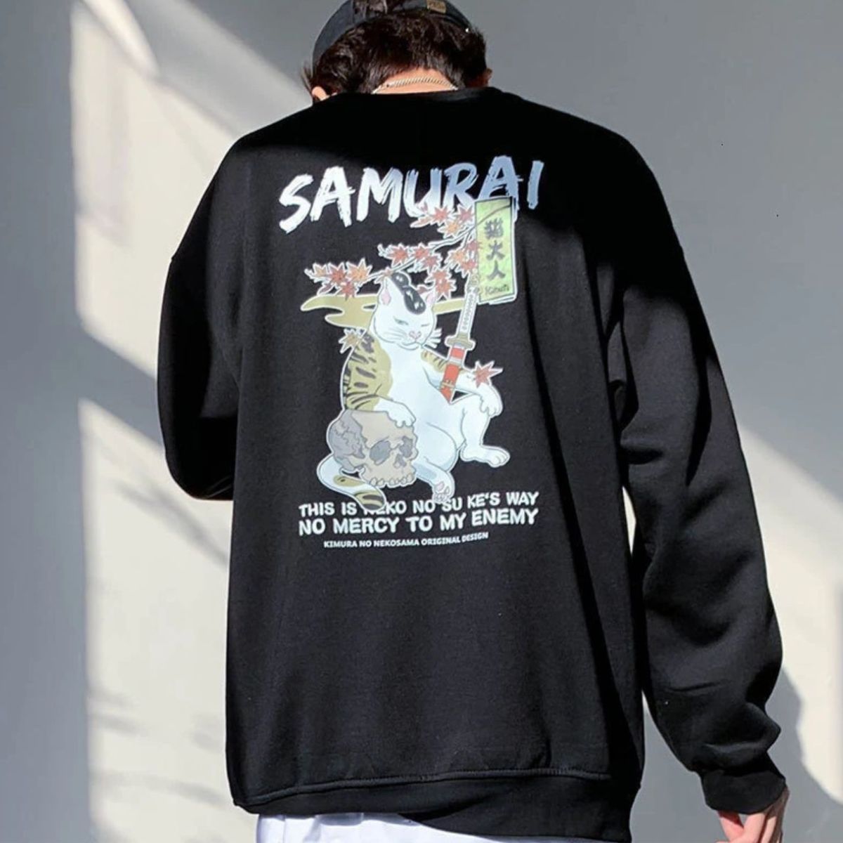 Samurai Cat Oversized Sweater