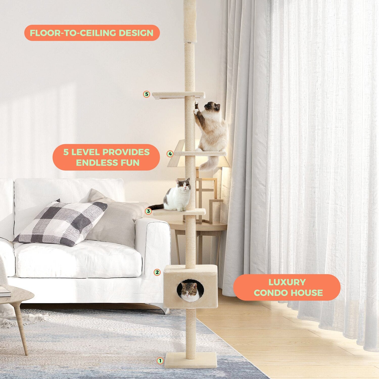 Adjustable Cat Tower Jumping Platforms