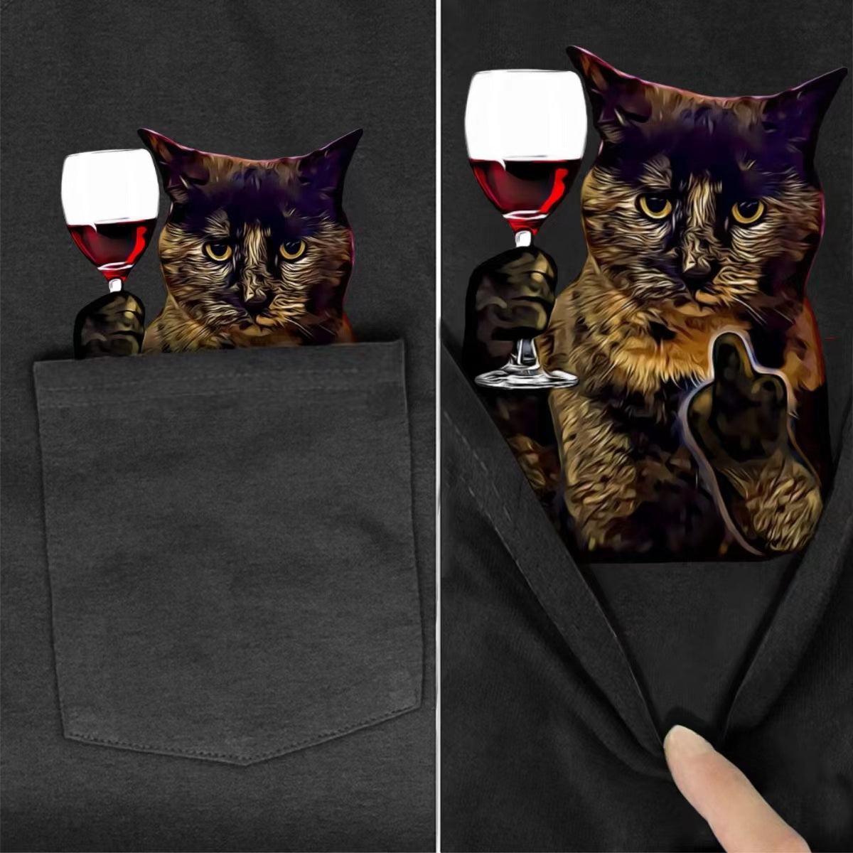 Tortie Wine Connoisseur Pocket T-shirt