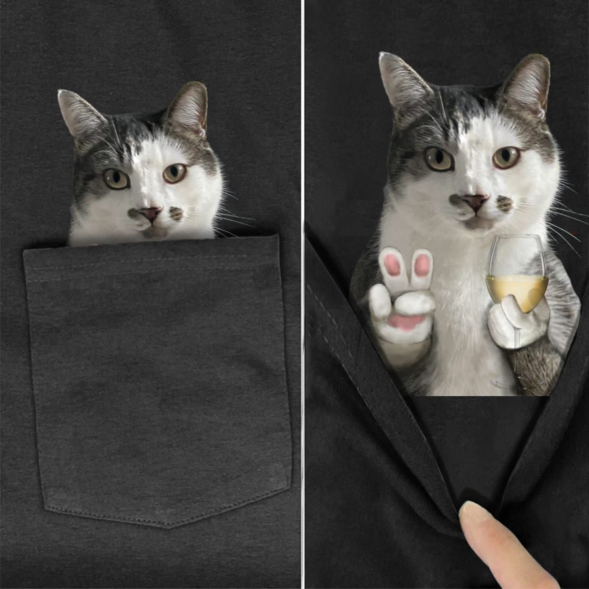 The Peace Cat Pocket T-shirt