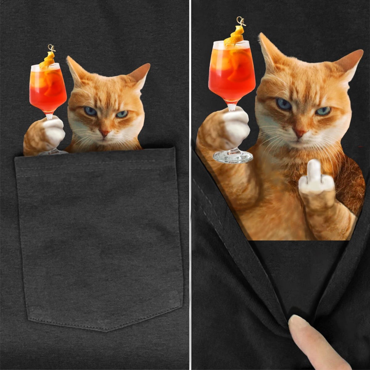 Orange Tabby Aperol Pocket T-shirt