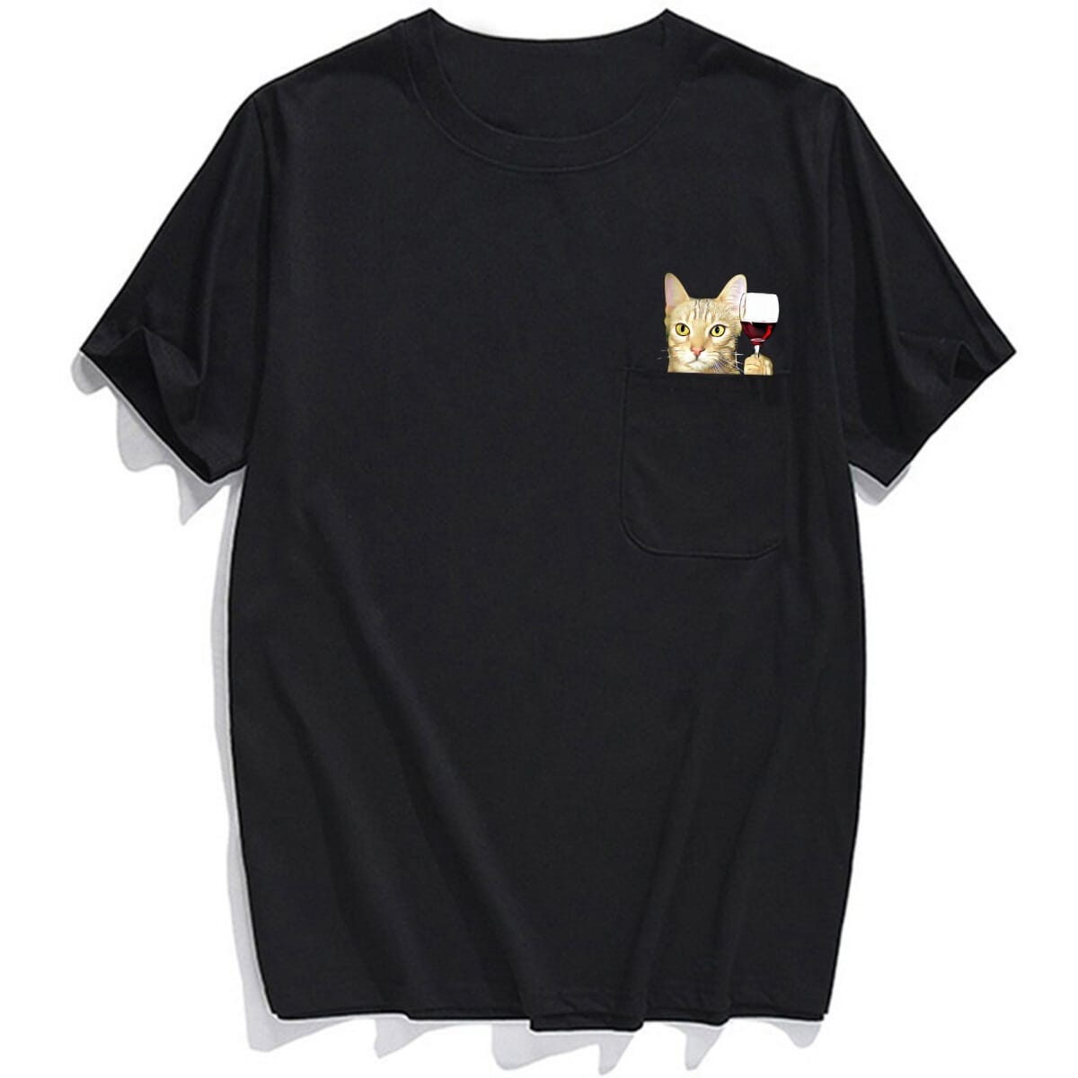 Sokoke Cat Wine Pocket T-shirt
