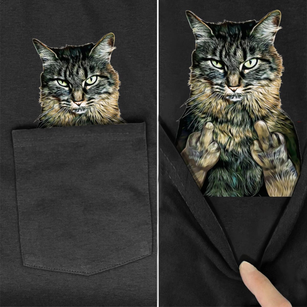 Norwegian Forest Cat Double F Pocket T-shirt