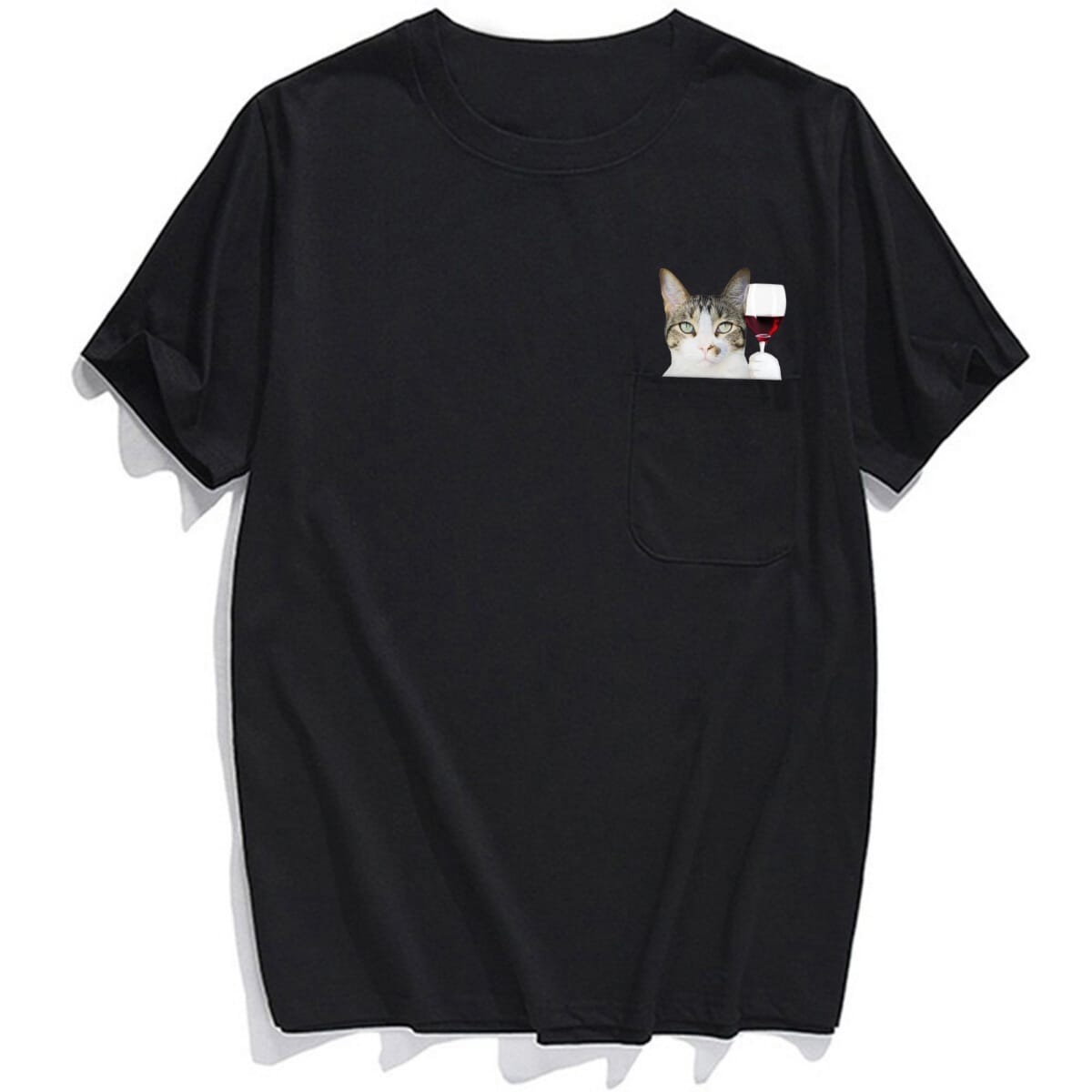 Aegean Cat Wine Pocket T-shirt