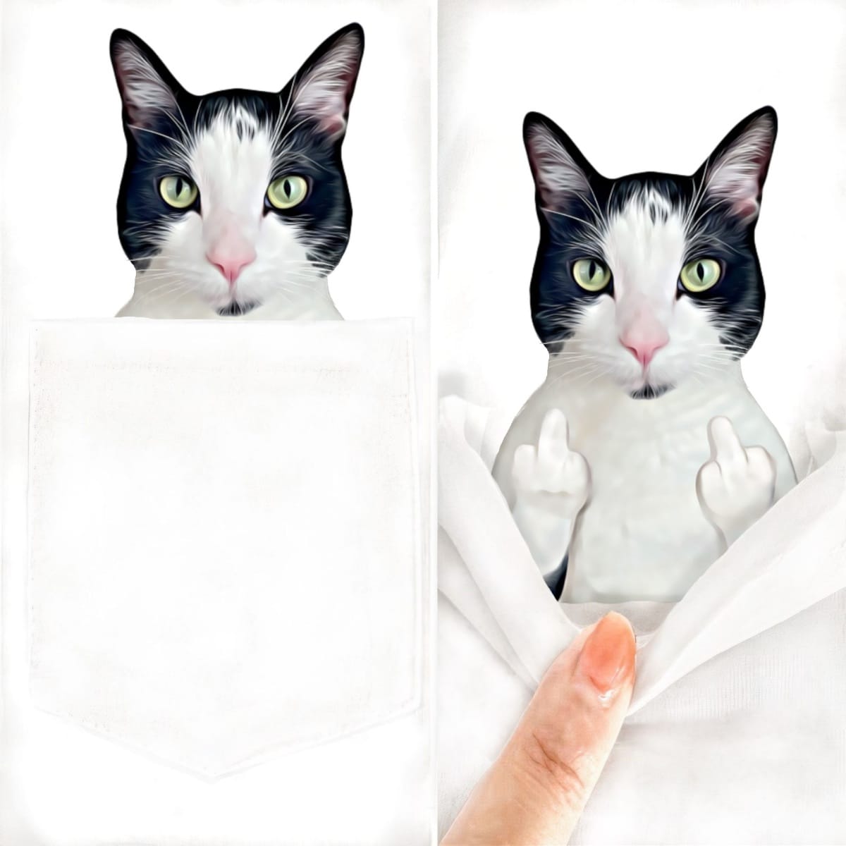 Black &amp; White Double F Pocket T-shirt