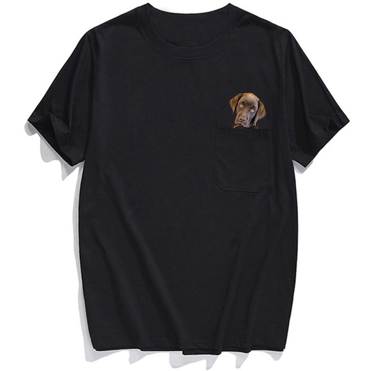 Labrador Dog Flipping Off Pocket T-Shirt