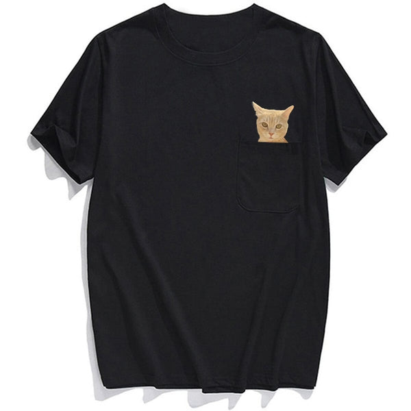 Ginger Cat Cutie Pocket T-Shirt - Super Kitty Cats