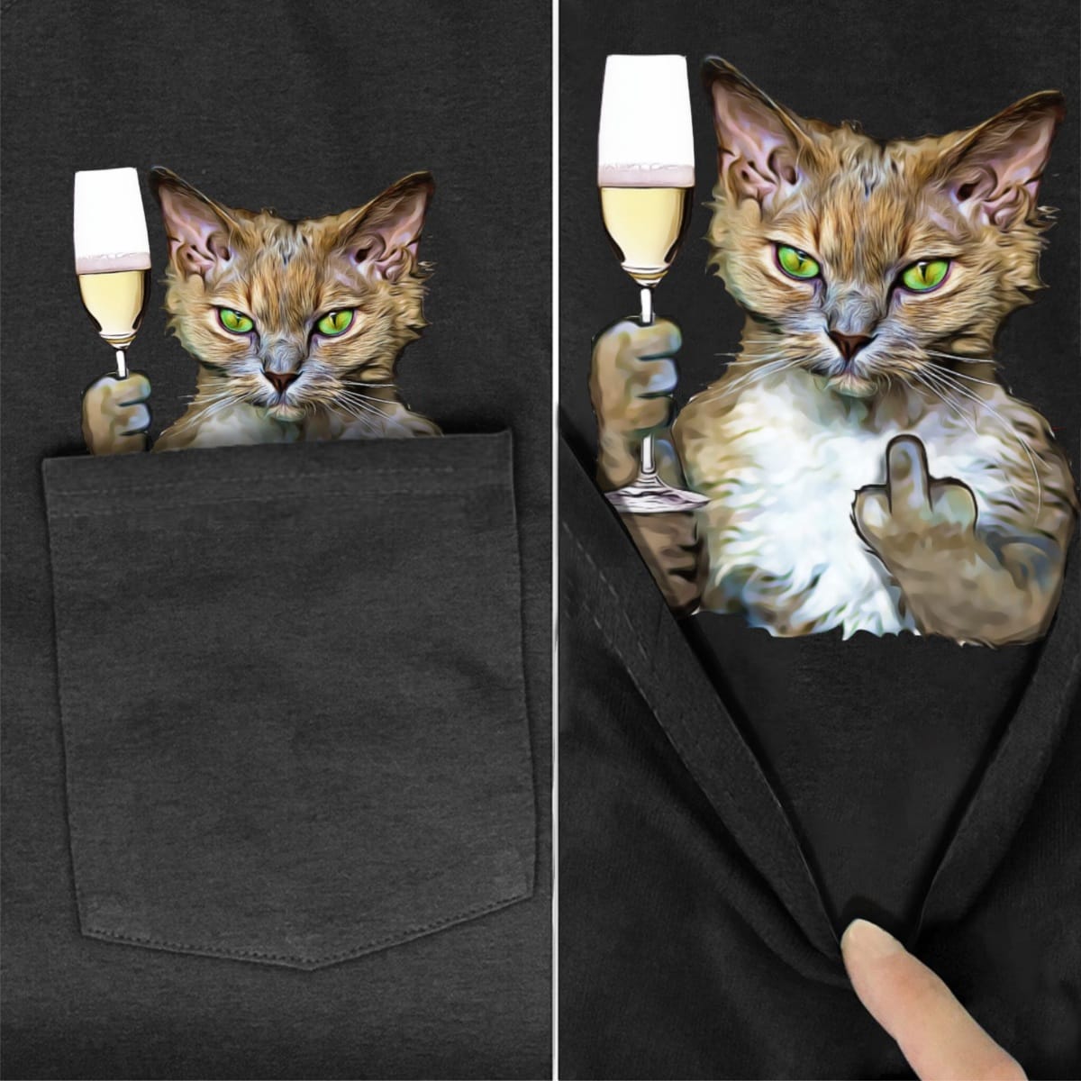 Whiskers & Champagne Pocket T-shirt