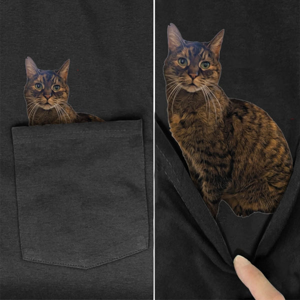 Mr. Tabby Cat Pocket T-shirt - Super Kitty Cats