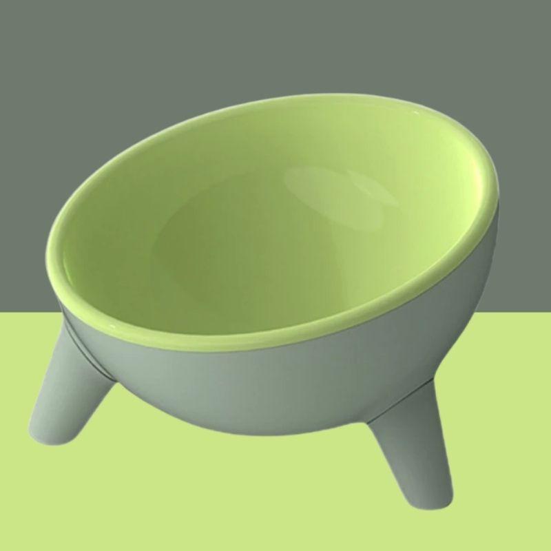 15° Angled Elevated Cat Bowl - Super Kitty Cats - 43769649-pet-green-l