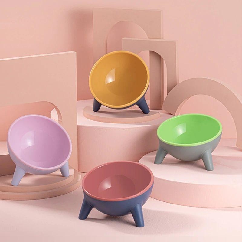 15° Angled Elevated Cat Bowl - Super Kitty Cats - 43769649-pet-red-l