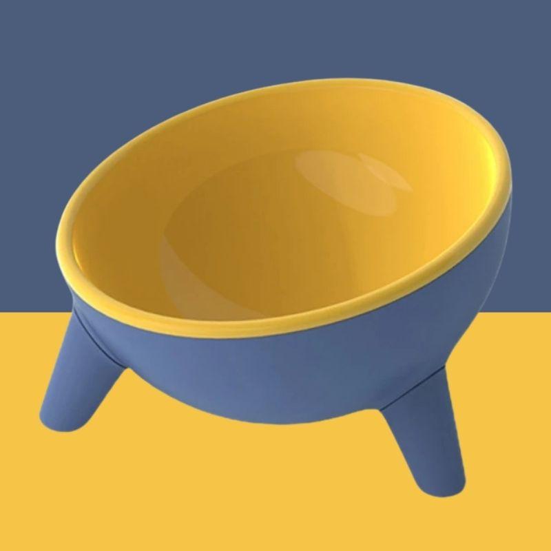 15° Angled Elevated Cat Bowl - Super Kitty Cats - 43769649-pet-yellow-l