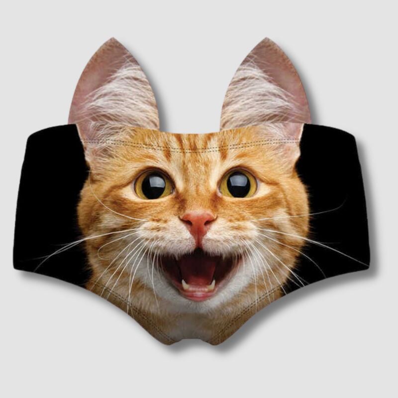 3D Cat Pattern Briefs Cotton Comet Cat Kitten Underwear For Women