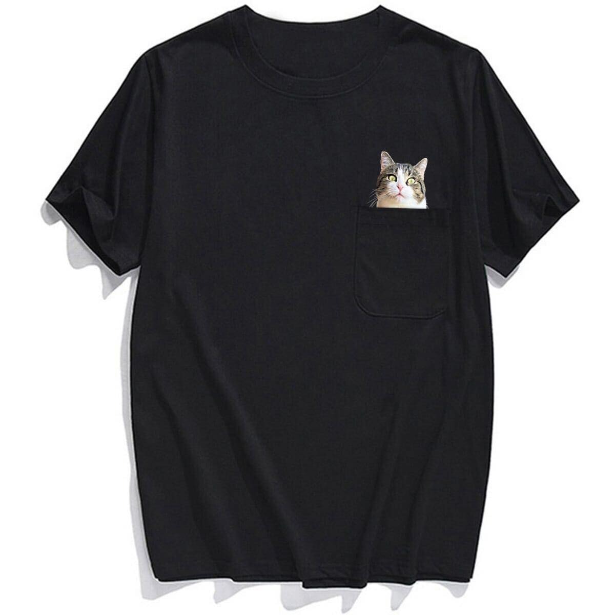 American Wirehair Cat Pocket T-Shirt - Super Kitty Cats - AmericanWH-s