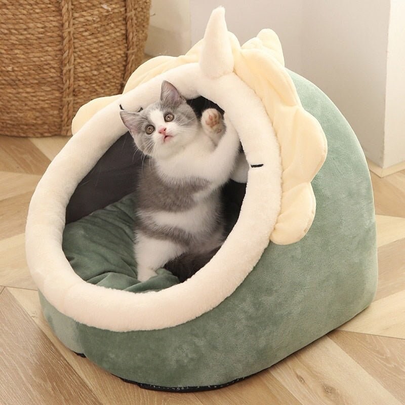 Animal Shape Cat Bed - Super Kitty Cats - 1005002185574650-M (40X40X32cm)-Dinosaur