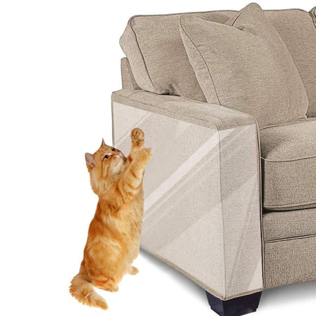 Transparent Cat Claw Protector Sofa Guard Furniture Corner Cover With Pins