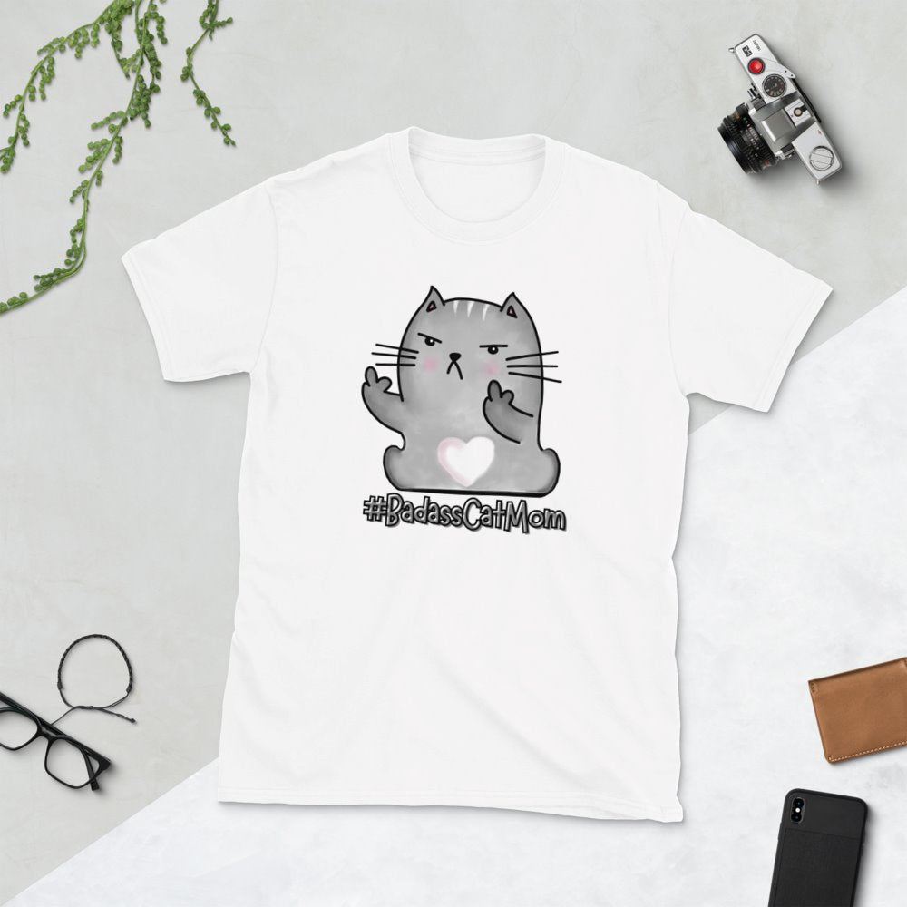 Badass Cat Mom T-shirt - Super Kitty Cats - 7107707_473