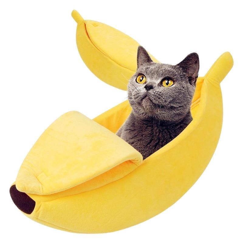 Banana Split Cat Bed - Super Kitty Cats - 33184390-yellow-s-for-under-3-ibs