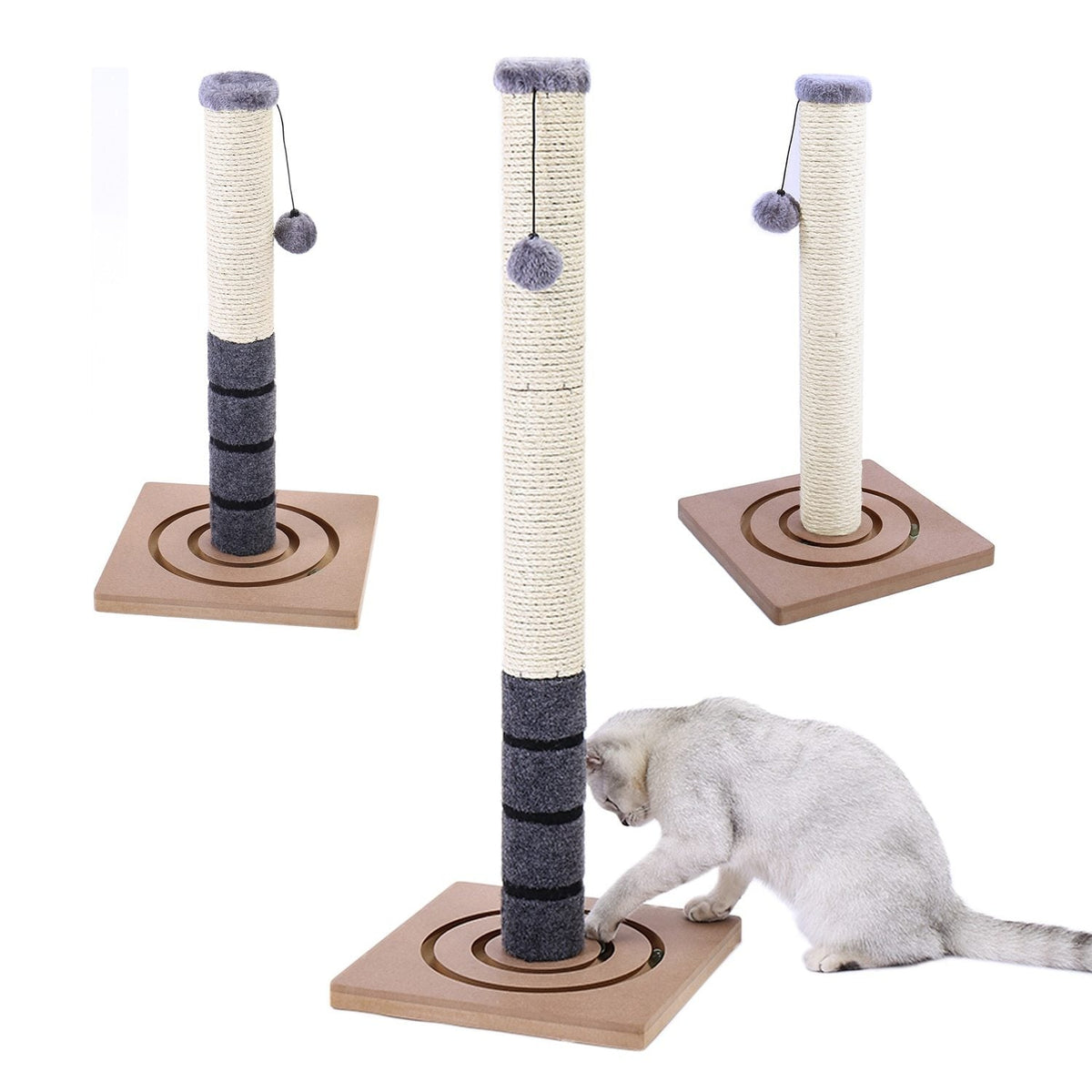 Basic Cat Scratching Post - Super Kitty Cats - 33006031-dgy-29-5x29-5x56-united-states