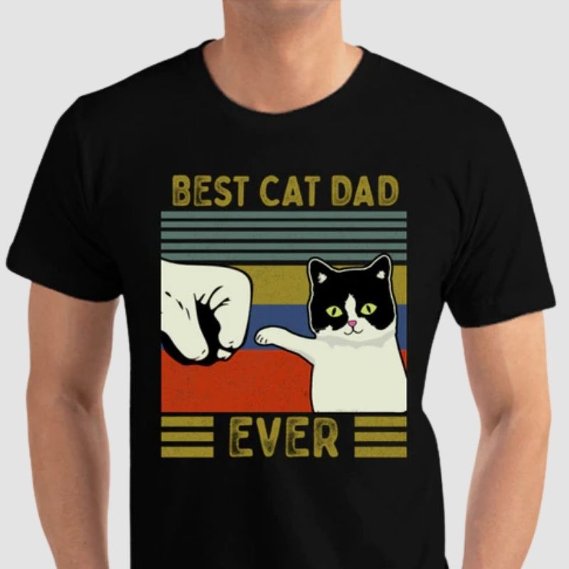 Best Cat Dad Ever T-shirt - Super Kitty Cats - 39936584-b-8-s