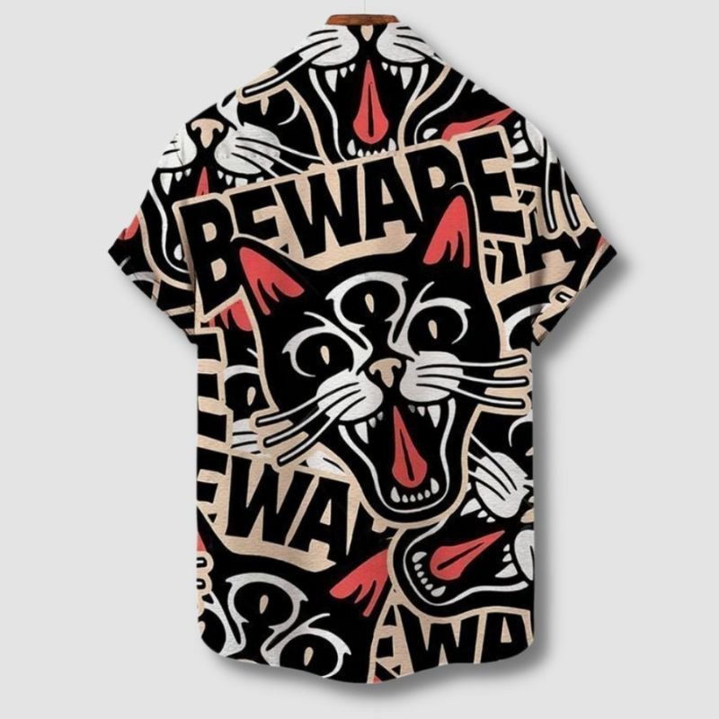 Beware Cat Hawaiian Shirt - Super Kitty Cats - 12000028110813584-ZL-2462-European size S