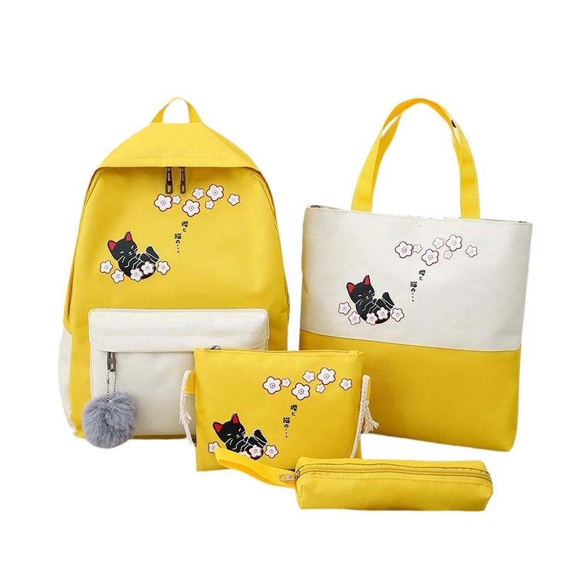 Blossoming Cat Fashion Bag Set - Super Kitty Cats - 35057256-b