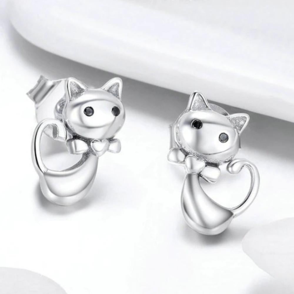 Bow Tie Cat Earrings - Super Kitty Cats - 19960487