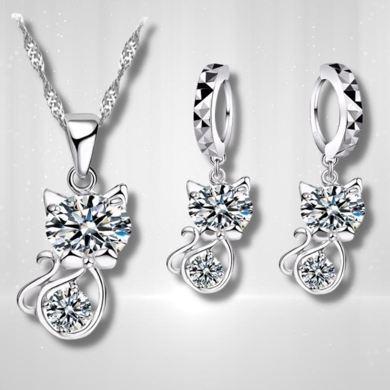 Brilliant Cat Jewelry Set - Super Kitty Cats - 8737582