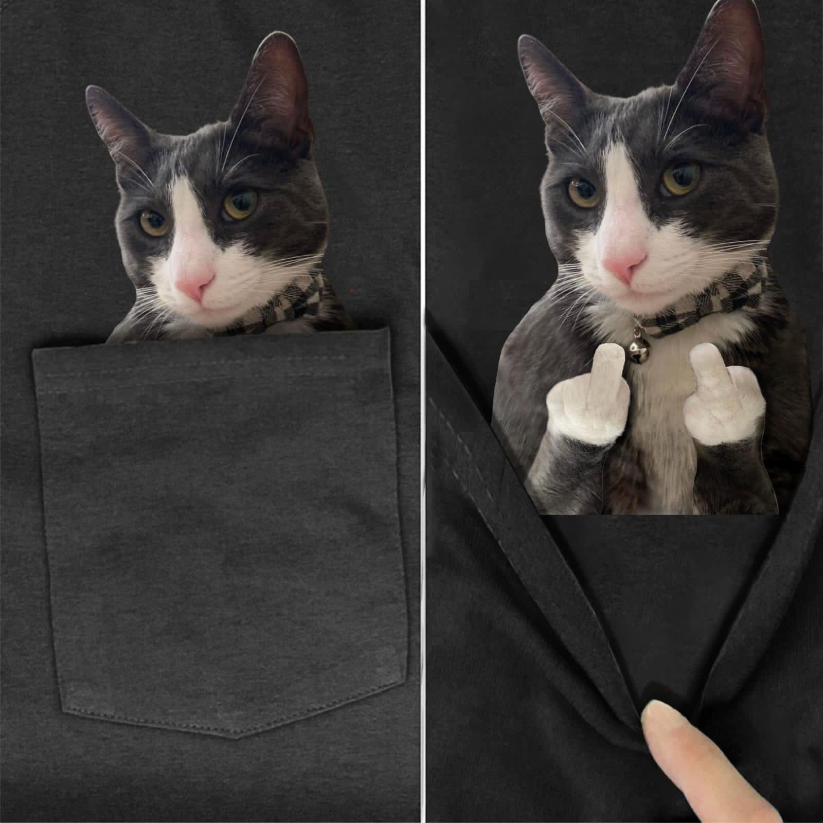 British Shorthair Double Flip Pocket T-shirt - Super Kitty Cats - BritishSHDF-s