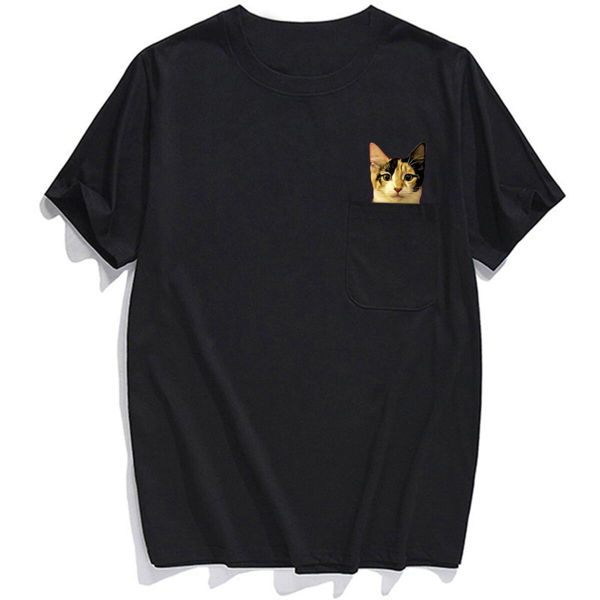 Calico Cat Double Flip Pocket T-Shirt - Super Kitty Cats - CalicoDFP-S