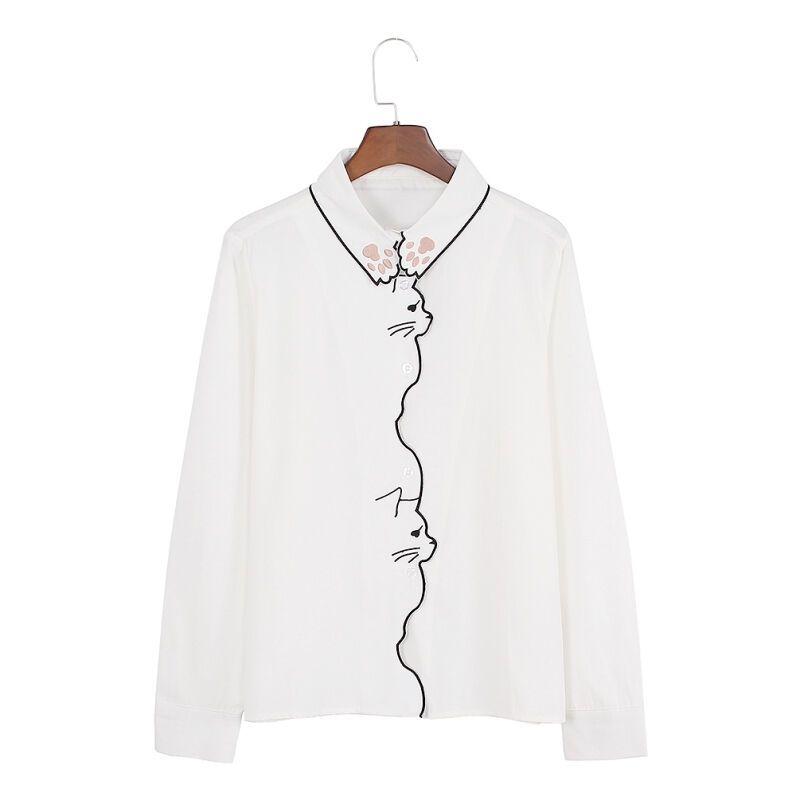 Cat Anthem Long Sleeve Shirt - Super Kitty Cats - 34289061-l-white