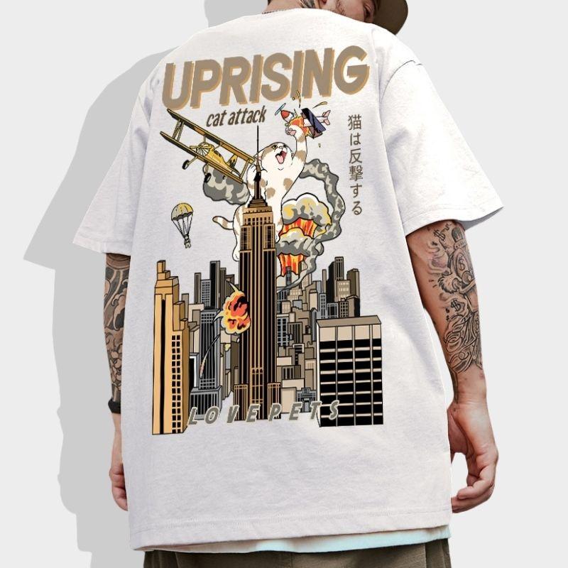 Cat Attack Oversized T-shirt - Super Kitty Cats - 44633660-white-xl