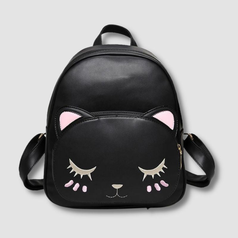 Cat Ears Faux Leather Backpack - Super Kitty Cats - 65274453978-PU Cat