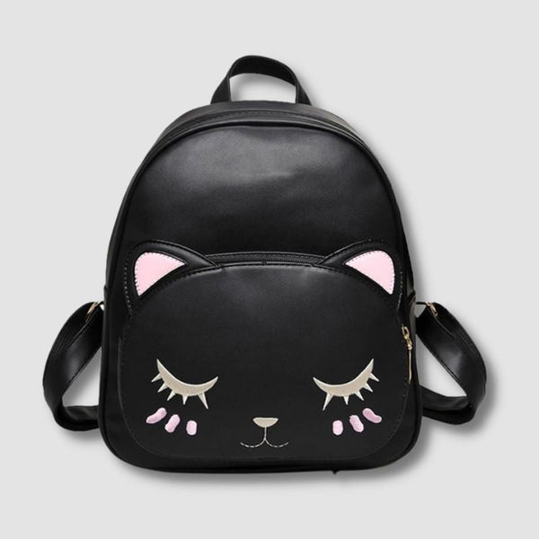 Cat Ears Faux Leather Backpack - Super Kitty Cats
