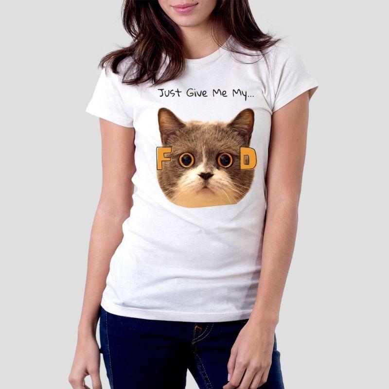 Cat Foodie Eyes Women's T-shirt - Super Kitty Cats - DM104L