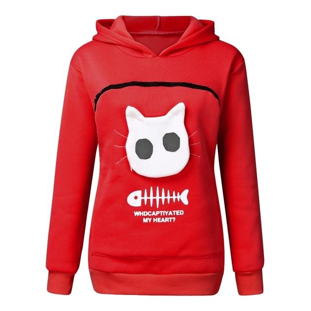 Cat-garoo Pouch Hoodies - Super Kitty Cats - 49395213-red-xxxl