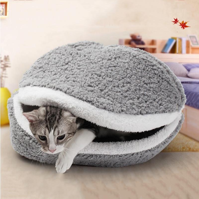 Cat Hamburger Bed - Super Kitty Cats - 14:29#Yellow;5:100014064#S 46x35x26cm