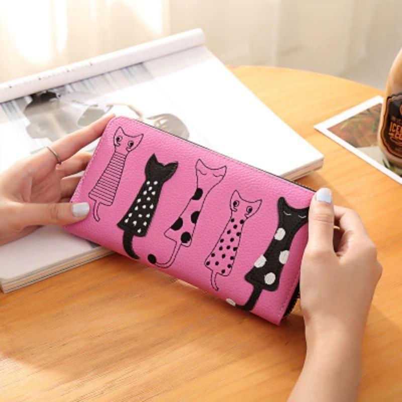 Cat Lady Wallet - Super Kitty Cats - 26754011-rosered