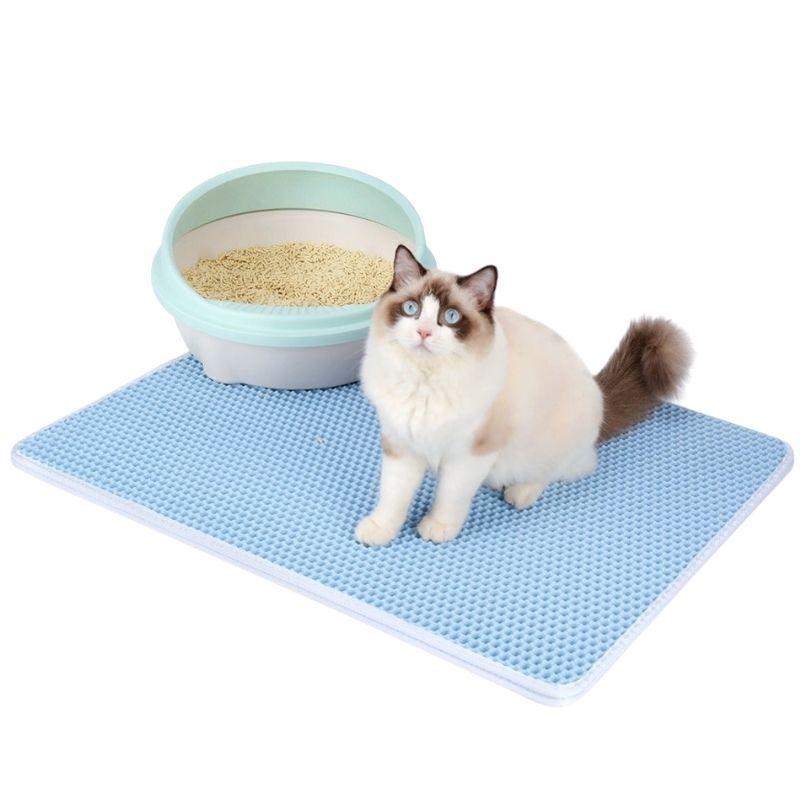 Cat Litter Catcher Mat - Super Kitty Cats - 33614002-split-sky-blue-30x30cm