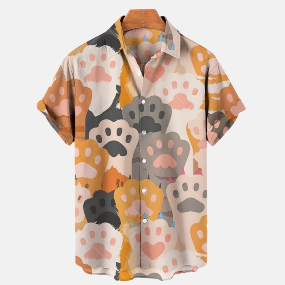 Cat Paw Hawaiian Shirt - Super Kitty Cats - 1005003887785195-ZM-4198-European size S