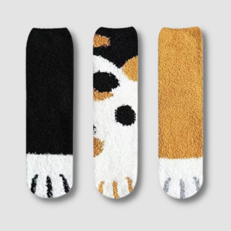 Cat Paw Kawaii Socks (3 Pairs) - Super Kitty Cats - 1005003593192108-European Size 35-43-13