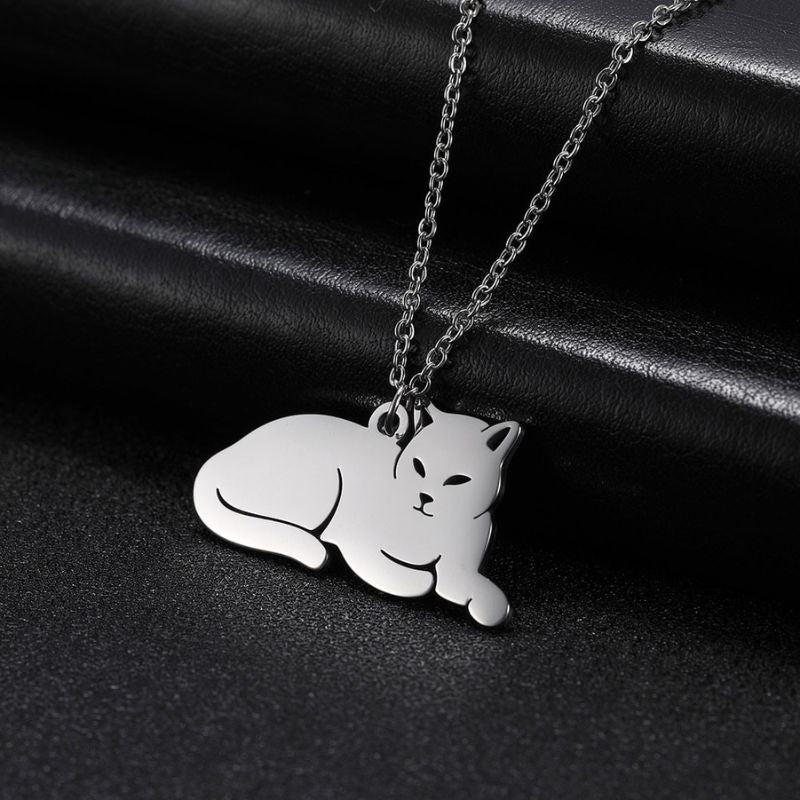 Cat Pendant Necklace - Super Kitty Cats - 1005003317733101-Balck Color