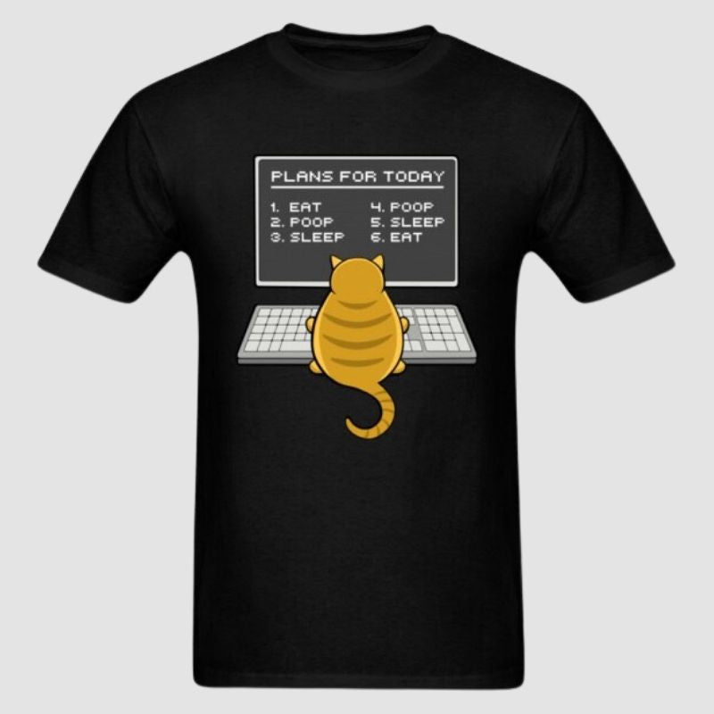 Cat Programmer Plans T-shirt - Super Kitty Cats - 38140915-black-s