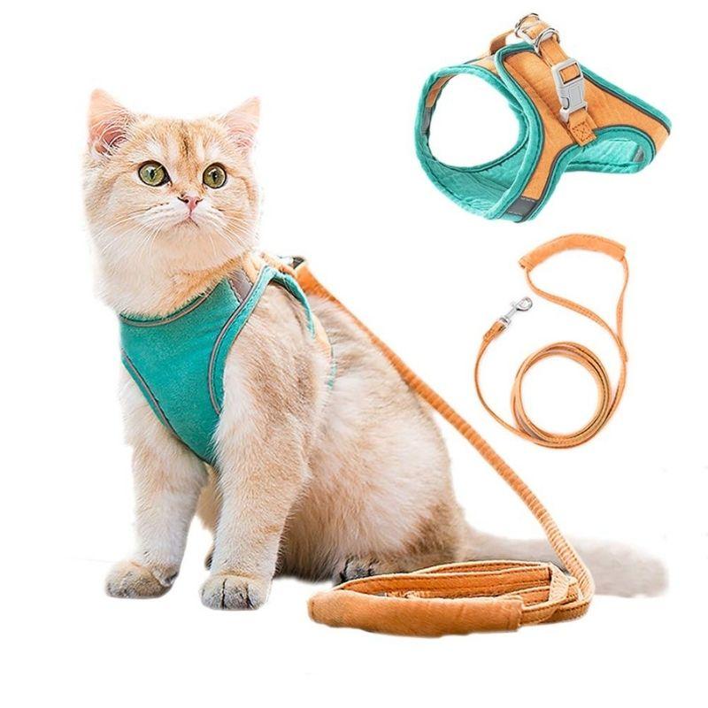 Cat Travel Harness and Leash Set - Super Kitty Cats - 12000020843512612-A-S-China